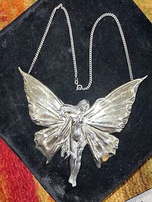 Vintage Signed YAACOV HELLER  925 Silver Butterfly Lady Necklace RARE! • $425