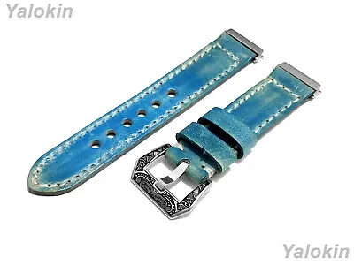 Turquoise Brushed Leather Band For Fitbit Versa 2 And Versa Lite Special Edition • $85.13