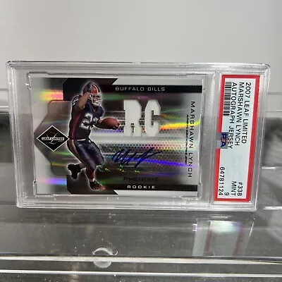PSA 9 MARSHAWN LYNCH 2007 Leaf Limited Phenoms PATCH Auto ROOKIE /99 None Better • $349