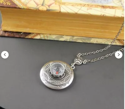 Working Compass Locket Necklace  Travel compass Pendant Steampunk • $39