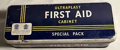 Vintage First Aid Cabinet Ultraplast Tin With Contents RARE Chemist Medical • $35