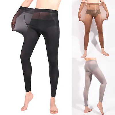 Sexy Men Thermal Pants High Waist Ultrathin Warm Pants Tights Underwear Bottoms • £6.95