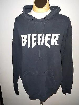 Justin Bieber My Mama Don't Like You Black Hoodie Sweater Size Medium FADED • $34.99