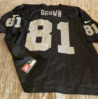 TIM BROWN Oakland RAIDERS Football NIKE Replica VINTAGE Size XL Jersey NFL Black • $34.99