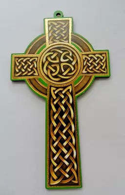 Celtic Wall Cross 6  (15 Cm) Tall Wood Effect Mdf • £3.99