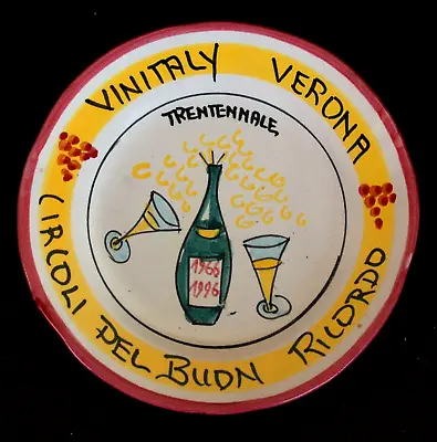 Buon Ricordo Plate Solimene Vietri Italian Ceramic Vinitaly Verona 1996 • $38