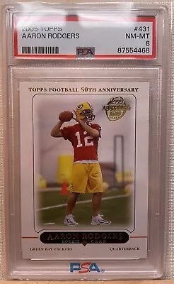 2005 Topps Aaron Rodgers RC Rookie  #431 PSA 8 NM-MT • $9.69