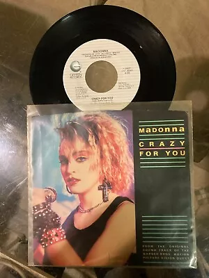 Madonna Crazy For You 45 Rpm Picture Sleeve And Vinyl 7  • $5.99