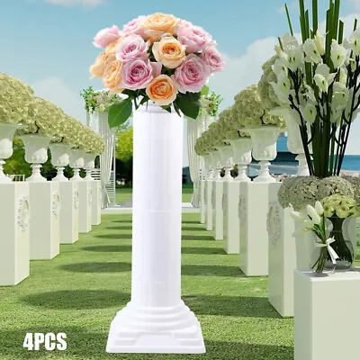 4 Packs White Flower Stand Wedding Decor Roman Column Roman Pillars Plastic USA • $128.25
