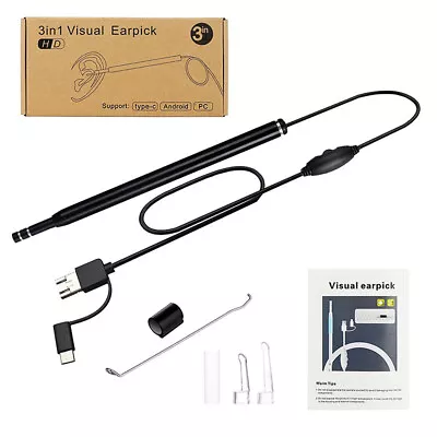 LED Ear Camera Cleaner Endoscope Otoscope Scope Pick Ear Wax Removal Scoop Tool • £11.86