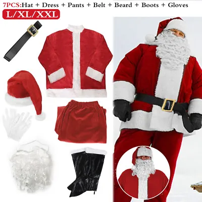 £14.74 • Buy Santa Claus Adult Suit Mens Deluxe Father Christmas Fancy Dress Costume Xmas