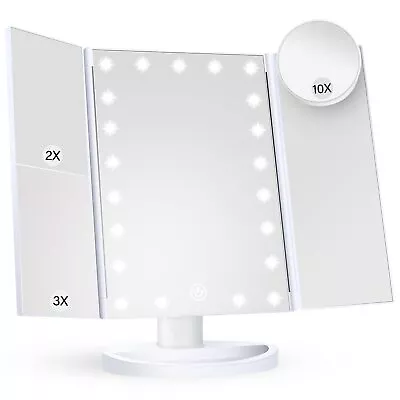 Lighted Makeup Mirror With Magnification Touch Control Design Portable Vanity • $29.39
