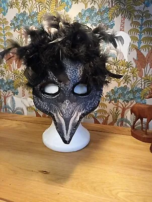 Fantasy Masquerade Mask Great For Ball/Cosplay/Festival Black Bird Feathers • £18
