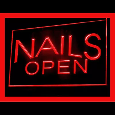 160103 Nails Open Welcome Customers Display LED Light Neon Sign • $23.99