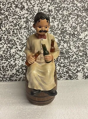 Vintage Ceramic Music Box Waiter/Chef Liquor Decanter Bottle  How Dry I Am  • $18.71