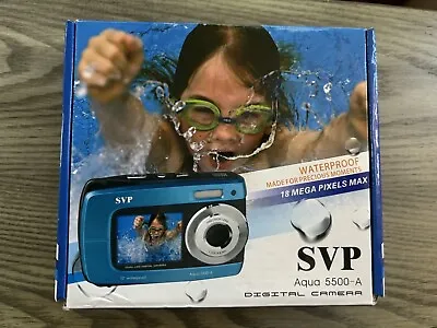 SVP Aqua 5500-A Blue 18 Mega Pixel 2.7in Dual Screen Waterproof Digital Camera • $25
