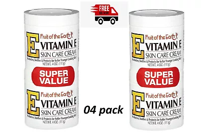 Fruit Of The Earth Vitamin E Skin Care Cream Super Value 4 Oz. 4 Pack NEW USA • $12.99