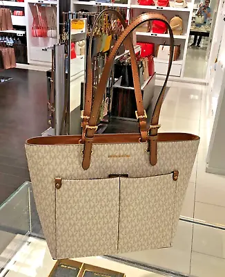 Michael Kors Handbag For Women Jet Set Travel Shoulder Bag Tote Bag In Vanilla • $196.98