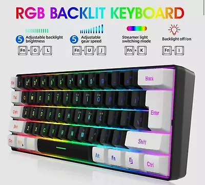 60% Wired Gaming Keyboard RGB Backlight Ultra Compact Mini Keyboard • $60.99