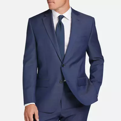 2023 RALPH LAUREN Black Label Bright Navy Blue Full Suit 44L Wool Slim Fit • $99.99