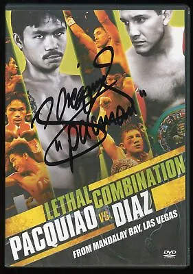 MANNY PACQUIAO SIGNED AUTO Vs Diaz Lethal Combination DUAL DVD Cover And DVD COA • $80