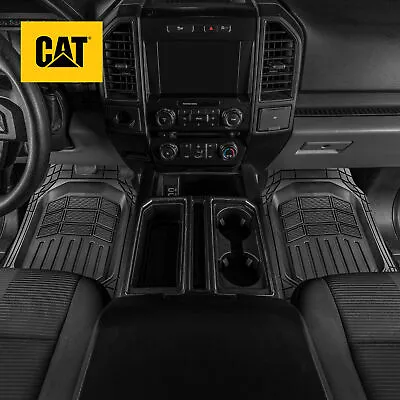 CAT® 3pc All Weather Truck Floor Mats Liner Set - Flex Tough Rubber Deep Channe • $45.99