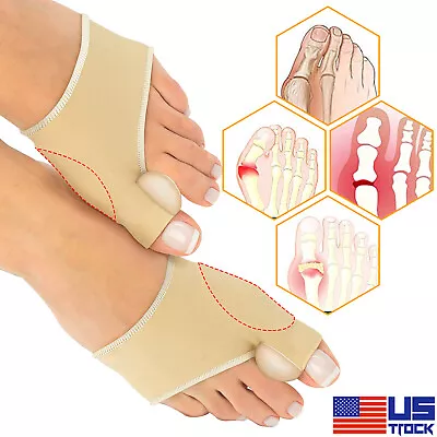 $6.98 • Buy 2X Bunion Corrector Protector Toe Separator Straightener Sleeves Kit W/  Gel Pad