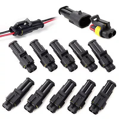 2 Pin 3 Pin Cable Wire Connector Plug Waterproof Sealed For Electrical Car Auto • £12.99