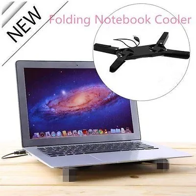 NEW Blue USB Folding 2 Fan Laptop Notebook Cooling Cooler Pad • $5.99