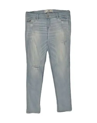 HOLLISTER Womens Distressed Skinny Jeans W31 L29 Blue Cotton AL20 • £13.12