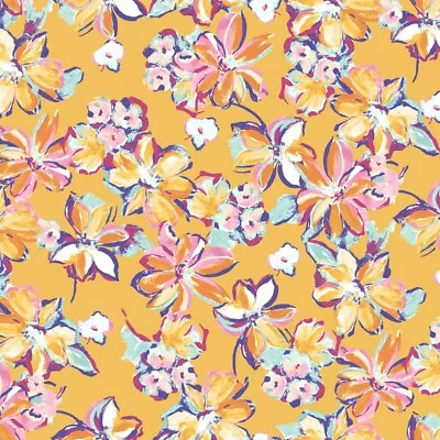 Large Flowers Printed Poly Moroccan Fabric By The Yard- Style P-2774-754 • $6.81