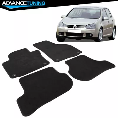 Fits 06-09 Volkswagen Golf Rabbit GTI Black Front Rear Nylon Floor Mats Carpet • $43.88