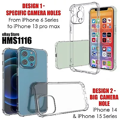 For IPhone 15 14 13 12 11 Pro Max X XR 8 7 Plus Case Clear Shockproof Back Cover • $6.99