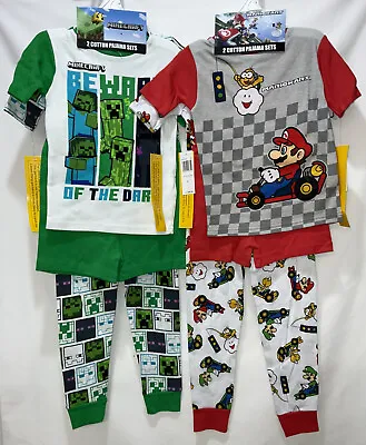 *NWT* 4  Pajama Sets (Size 6) Minecraft & Mario Kart “8 Pc. Lot” Sleepwear • $24.99