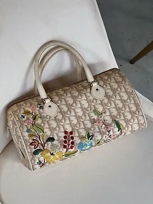 Authentic Vintage Dior Floral Embroidered Boston Bag From 2005 Collection • $750
