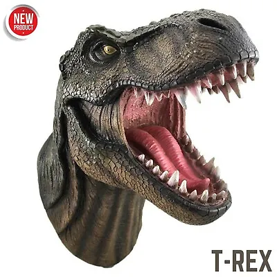 T-Rex Statue Jurassic Park Tyrannosaurus Rex Sculpture Dinosaur Head Wall Mount • $261.65