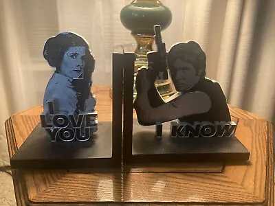 Collectors Star Wars Bookends Hallmark Leia - I Love You / Han Solo - I Know • $80