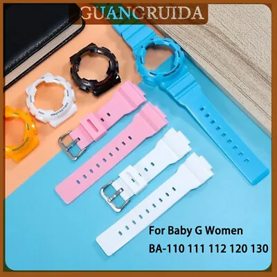 Watch Strap + Case Set For Casio Baby G Women BA-110 111 112 120 130 Girly Shiny • $29.50
