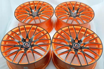 $809 • Buy 4 New DDR Zuki 18x8 5x114.3 38mm Orange/Polished Black Wheels Rims 18 