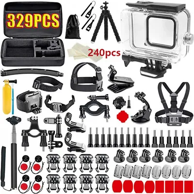 $64.89 • Buy 329x Accessories +Camera Waterproof Diving Case For Gopro Hero 11 10 9 8 Black 7