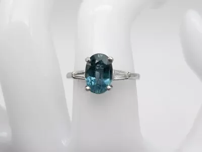 Vintage 1940s $12000 3ct GIA Ceylon Blue Sapphire VS G Diamond Platinum Ring • $2750