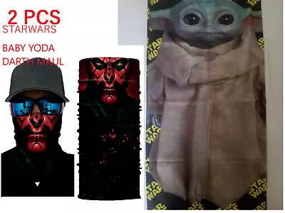 2 PCS. Baby Yoda Face Mask And Darth Maul Face Mask Neck Gaiter Koii Co. • £12.53