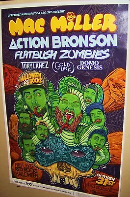 MAC MILLER Action Bronson In Concert Show Poster Denver Co RED ROCKS Halloween  • $30