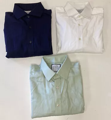 Lot Of 3 Charles Tyrwhitt Button Down Dress Shirts Size 16.5 Non Iron Slim Fit • $39.99