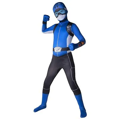 Kids Blue Beast Morpher Power Ranger Morphsuit Superhero Costume Halloween • $44.95