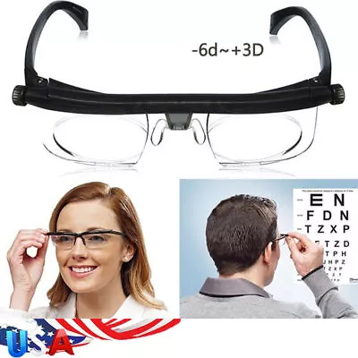Dial Adjustable Glasses Variable Focus Distance Vision Eyeglasses For Reading • $8.99