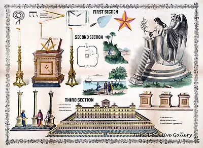 1882 Masonic Lodge / Masons Graphic - Historic Art Print • $10