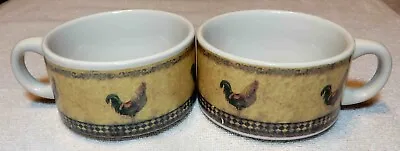 1997 Giftco ROOSTER CERAMIC MUGS 12 Oz Handle Bowl Cup Chicken Soup Chili Cereal • $2.99