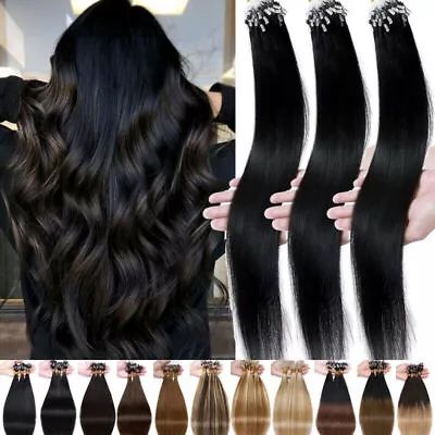 Microbeads Link Micro Ring Loop Real Human Hair Extensions Remy Natural Straight • $30