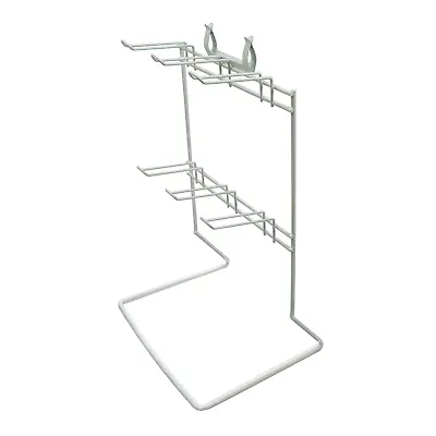 6 Euro Hook Counter Top Retail Shop Display Stand In White For POS (K9BW) • £33.72